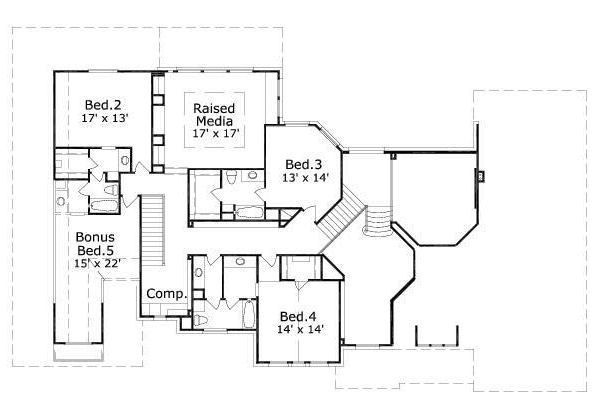 European Floor Plan - Upper Floor Plan #411-779