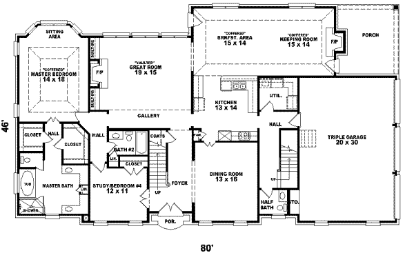 Southern Floor Plan - Main Floor Plan #81-605