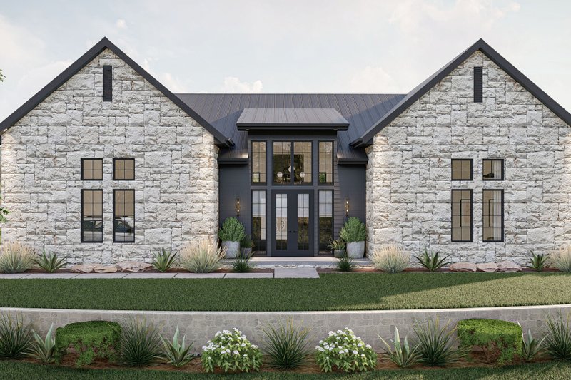 Barndominium Style House Plan - 3 Beds 2 Baths 1734 Sq/Ft Plan #455-662 Exterior