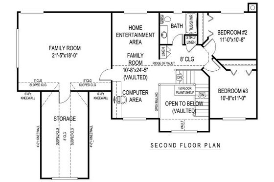 Floor Plan - Upper Floor for Farmhouse House Plan #11-227 - 4 bed, 2.5 bath