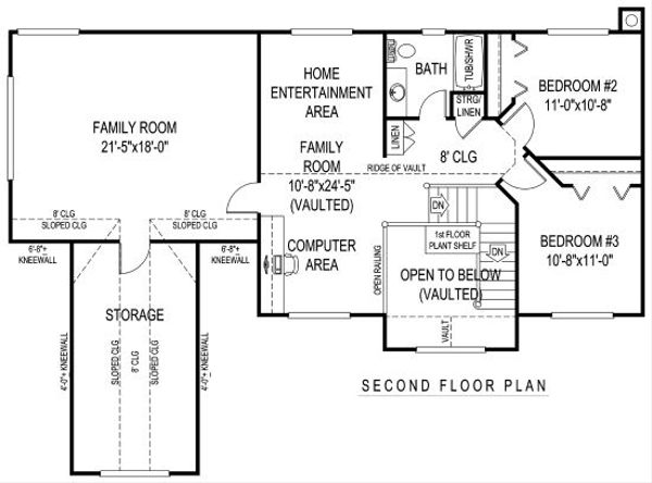 Farmhouse Floor Plan - Upper Floor Plan #11-227