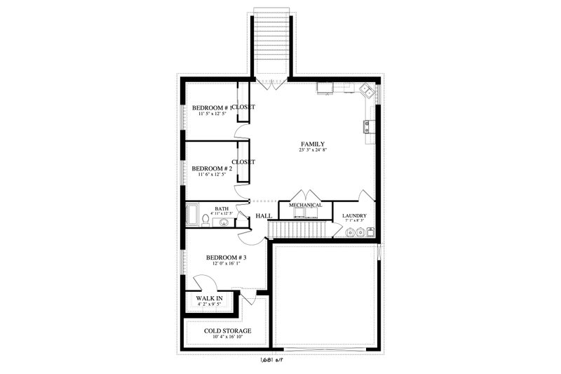 House Plan Design - Floor Plan - Lower Floor 1 for Ranch House Plan #1060-5 - 5 bed, 3 bath