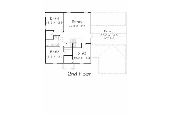 Floor Plan - Upper Floor House Plan #329-374 - 4 bed, 2.5 bath