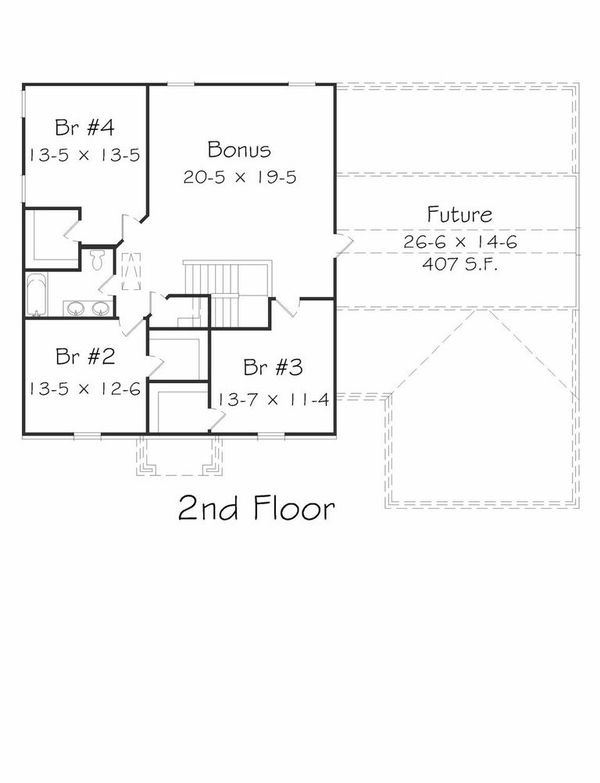 Floor Plan - Upper Floor Plan #329-374