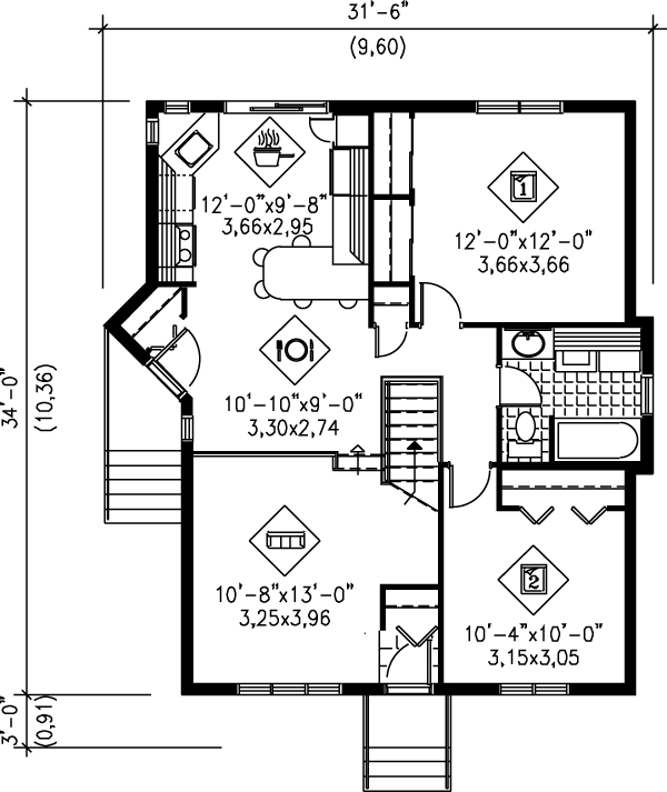 Home Plan - Contemporary Floor Plan - Main Floor Plan #25-197
