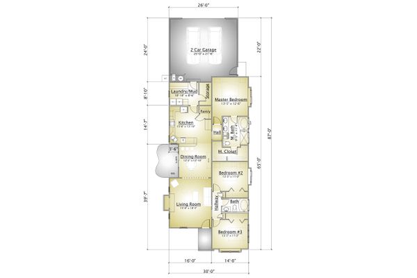 Cottage Floor Plan - Main Floor Plan #910-2