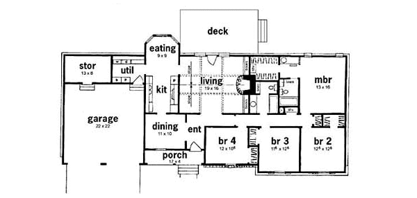 House Plan Design - Ranch Floor Plan - Main Floor Plan #36-144