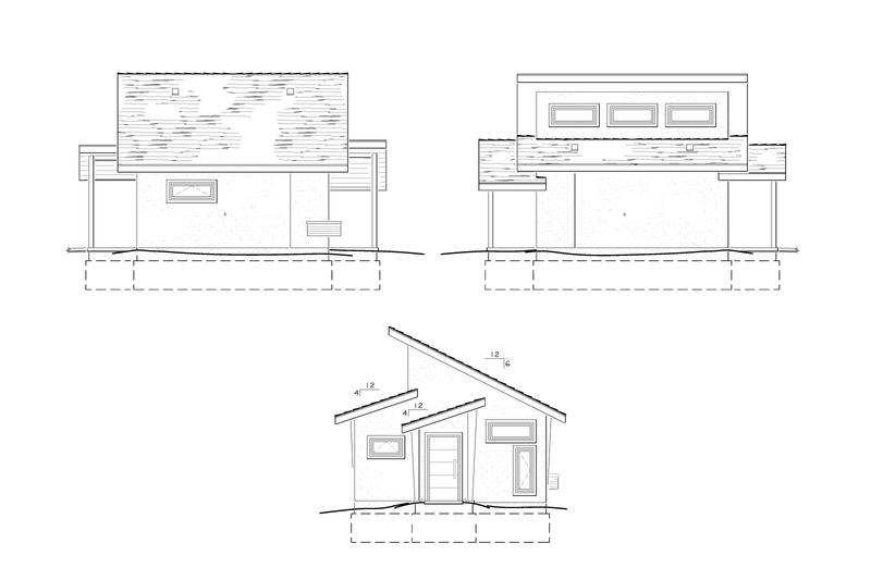 House Plan Design - Exterior - Other Elevation for Contemporary House Plan #1122-2, 1 bath