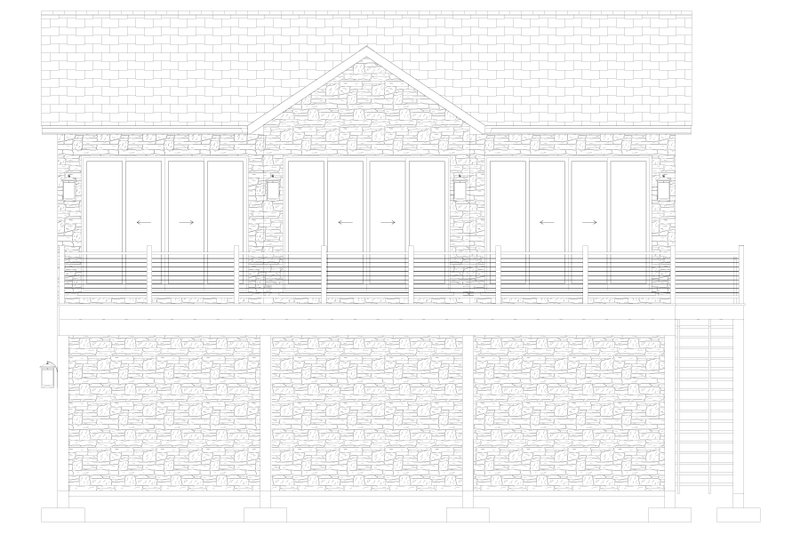 House Blueprint - Exterior - Front Elevation 4 for Barndominium House Plan #1060-482 - 2 bed, 1.5 bath