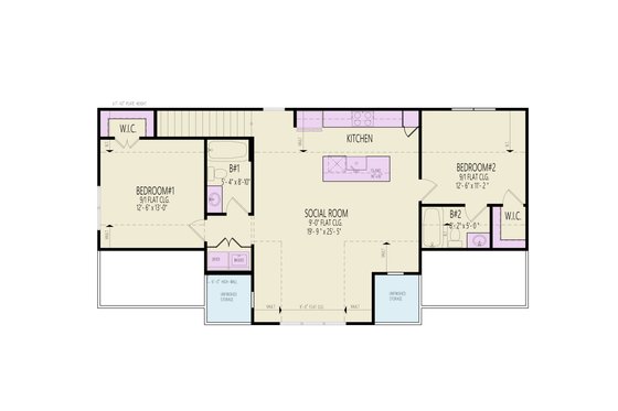 Floor Plan - Upper Floor for Farmhouse House Plan #54-670 - 2 bed, 2 bath