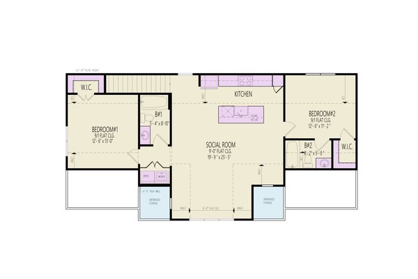 House Blueprint - Farmhouse Floor Plan - Upper Floor Plan #54-670