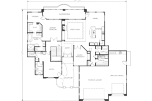 Floor Plan - Main Floor for Mediterranean House Plan #24-270 - 7 bed, 5 bath