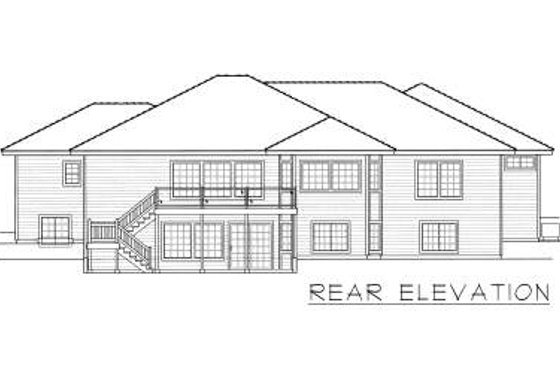 Exterior - Rear Elevation for Ranch House Plan #112-144 - 7 bed, 3.5 bath