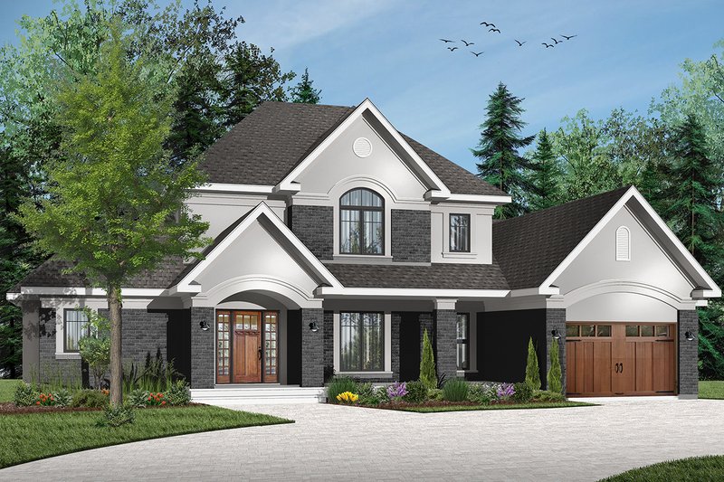 Home Plan - Exterior - Front Elevation 4 for Traditional House Plan #23-831 - 4 bed, 3.5 bath