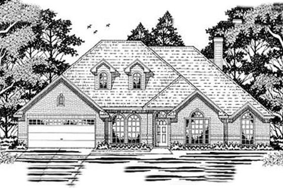 Exterior - Front Elevation for Traditional House Plan #42-217 - 3 bed, 2 bath