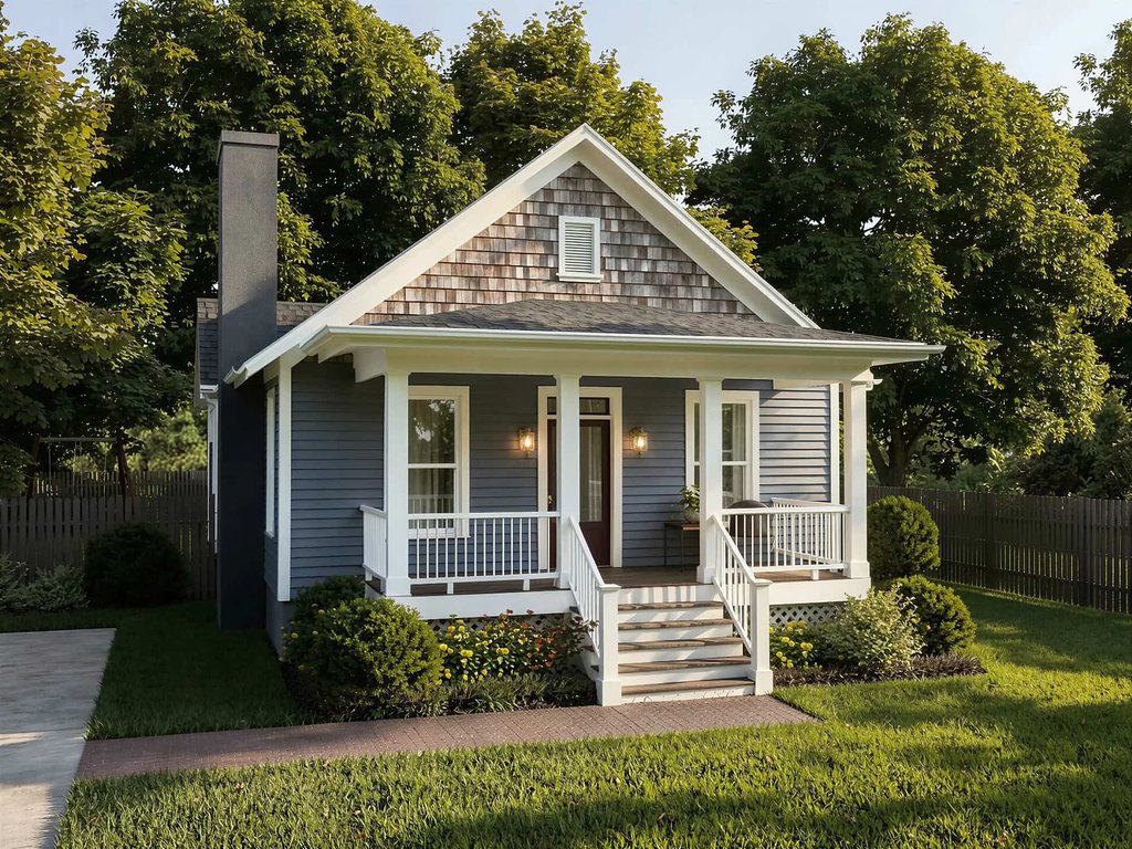 Exterior - Front Elevation 2 for Bungalow House Plan #79-174 - 2 bed, 2 bath