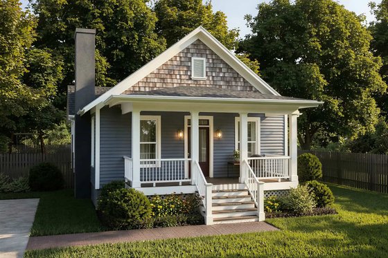 Exterior - Front Elevation for Bungalow House Plan #79-174 - 2 bed, 2 bath