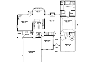 Floor Plan - Main Floor for European House Plan #81-608 - 4 bed, 3.5 bath