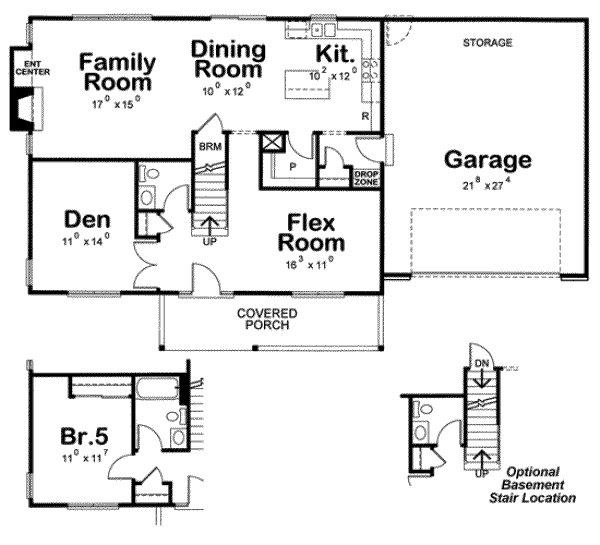 Architectural House Design - Traditional Floor Plan - Main Floor Plan #20-1798
