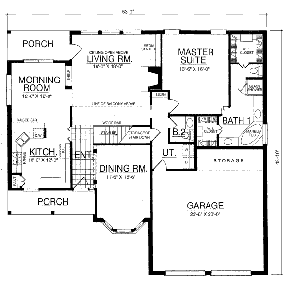 Dream House Plan - European Floor Plan - Main Floor Plan #40-327