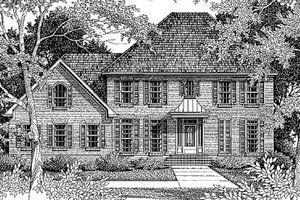 Colonial Exterior - Front Elevation Plan #41-162