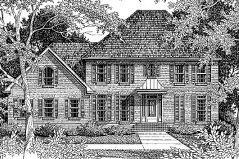 Architectural House Design - Colonial Exterior - Front Elevation Plan #41-162