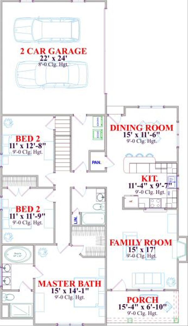Farmhouse Floor Plan - Main Floor Plan #63-135
