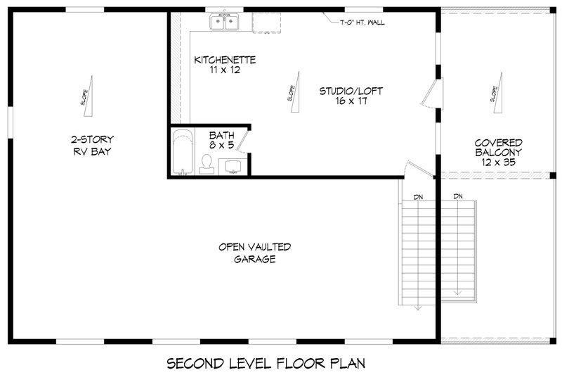 Architectural House Design - Floor Plan - Upper Floor for Contemporary House Plan #932-1250 - 1 bed, 1 bath