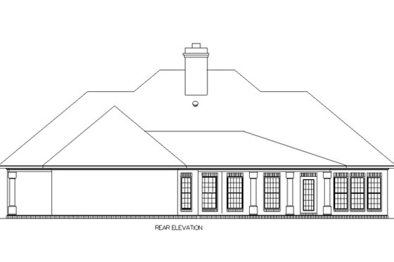 Exterior - Rear Elevation for Traditional House Plan #45-309 - 3 bed, 2 bath