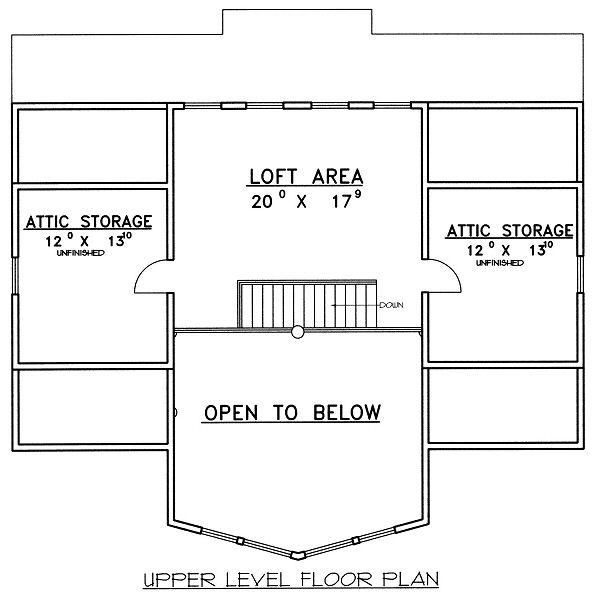 House Blueprint - Bungalow Floor Plan - Upper Floor Plan #117-541