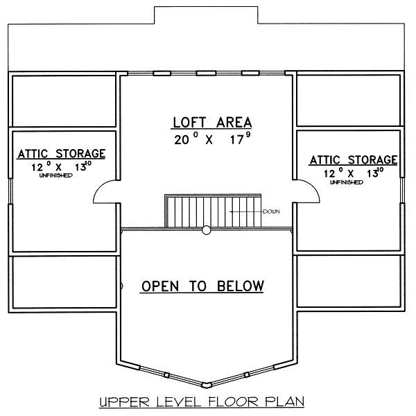 House Design - Bungalow Floor Plan - Upper Floor Plan #117-541