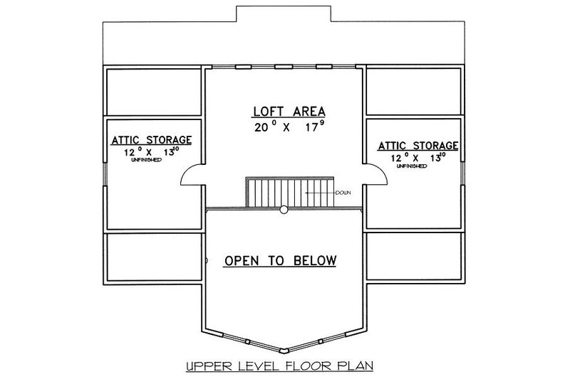 Dream House Plan - Floor Plan - Upper Floor for Bungalow House Plan #117-541 - 3 bed, 2.5 bath