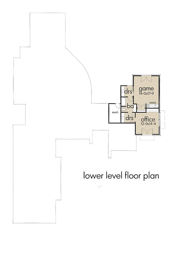 Architectural House Design - Contemporary Floor Plan - Lower Floor Plan #120-188
