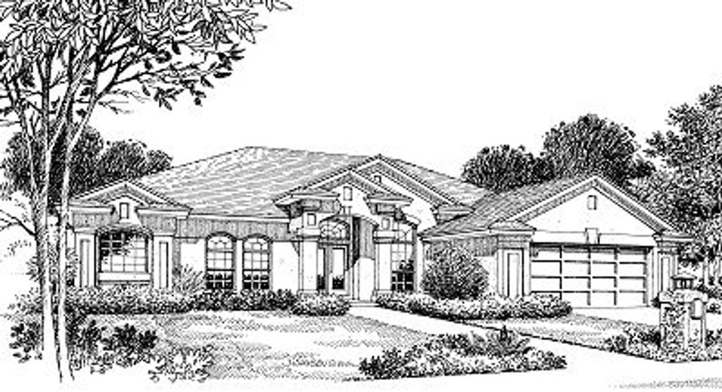 Exterior - Front Elevation 2 for European House Plan #417-263 - 3 bed, 2.5 bath