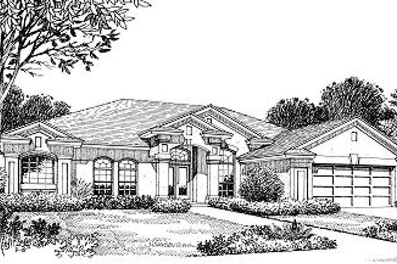 Exterior - Front Elevation 2 for European House Plan #417-263 - 3 bed, 2.5 bath