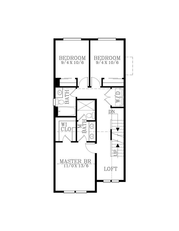 House Blueprint - Craftsman Floor Plan - Upper Floor Plan #53-628