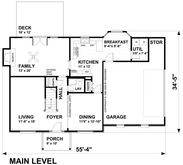 Home Plan - Traditional Floor Plan - Main Floor Plan #30-349