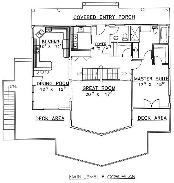 Architectural House Design - Bungalow Floor Plan - Main Floor Plan #117-542
