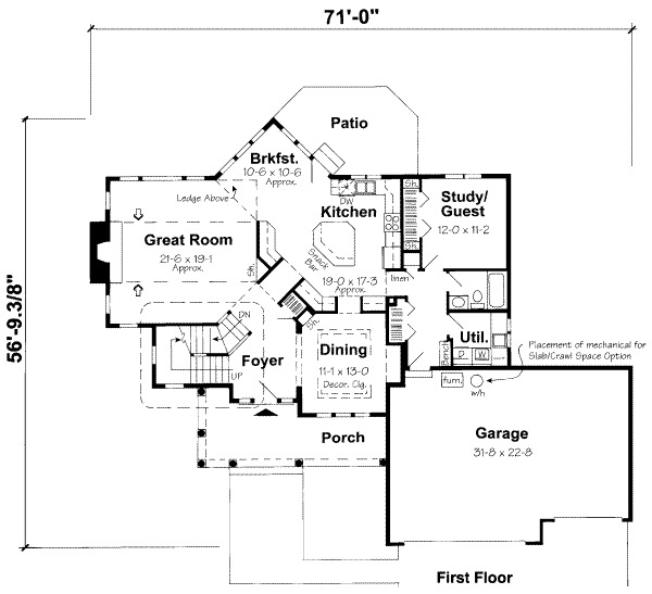 Traditional Floor Plan - Main Floor Plan #312-551