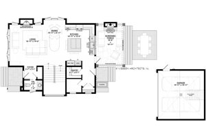 Floor Plan - Main Floor for Contemporary House Plan #928-386 - 2 bed, 2.5 bath