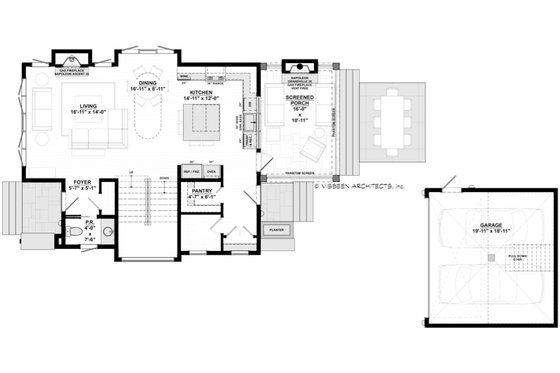 Floor Plan - Main Floor for Contemporary House Plan #928-386 - 2 bed, 2.5 bath