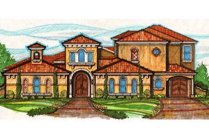 Mediterranean Exterior - Front Elevation Plan #135-169