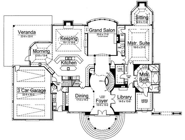 Architectural House Design - Colonial Floor Plan - Main Floor Plan #119-161