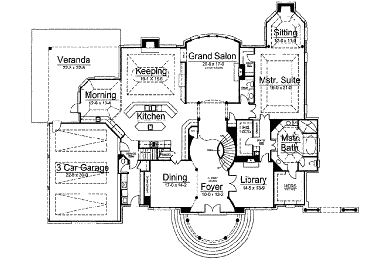 Home Plan - Floor Plan - Main Floor for Colonial House Plan #119-161 - 5 bed, 6.5 bath