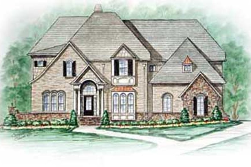 European Style House Plan - 5 Beds 4.5 Baths 4462 Sq/Ft Plan #54-157