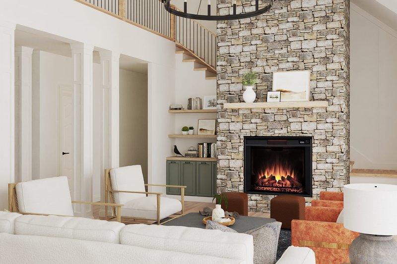 Architectural House Design - Interior - Family Room for Farmhouse House Plan #119-445 - 3 bed, 2.5 bath