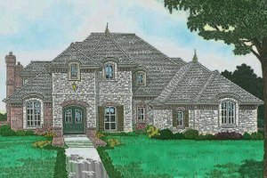 European Exterior - Front Elevation Plan #310-1297