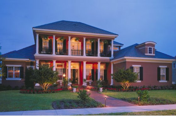 Exterior - Front Elevation for Southern House Plan #135-183 - 5 bed, 5 bath