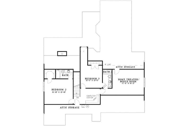 Dream House Plan - Floor Plan - Upper Floor for Traditional House Plan #17-2092 - 3 bed, 4.5 bath