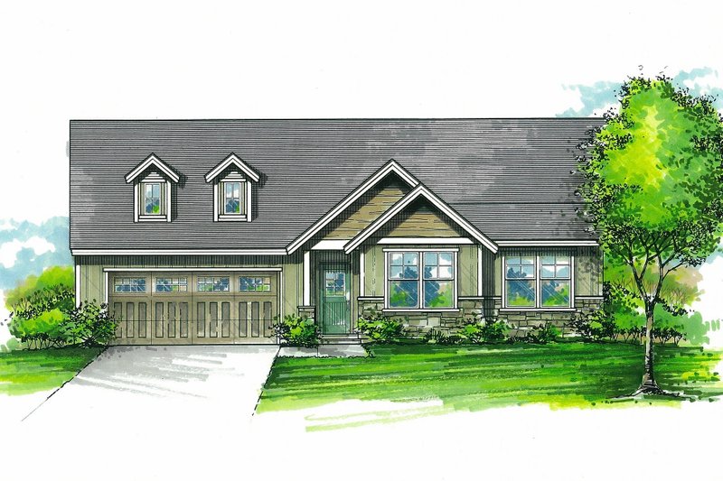 House Design - Craftsman Exterior - Front Elevation Plan #53-595